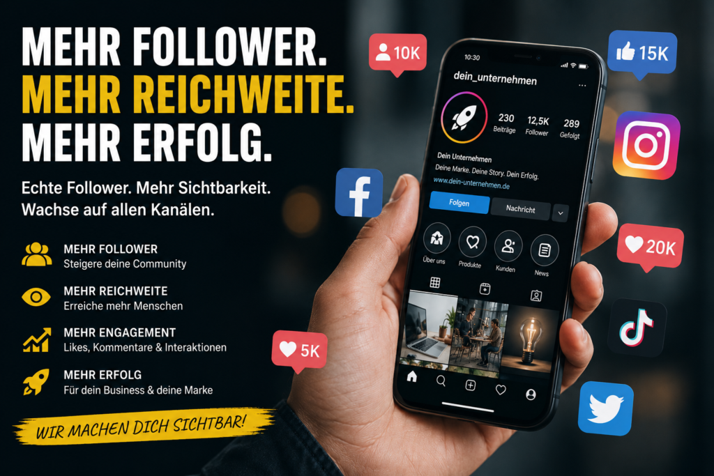 mehr Follower in social media accounts