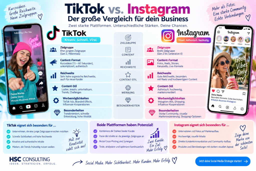 TikTok versus Instagram Vergleich TikTok versus Instagram Vergleich