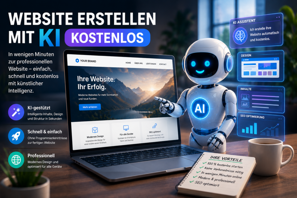 Website erstellen mit KI kostenlos - Pro und Contra Website erstellen mit KI kostenlos - Pro und Contra